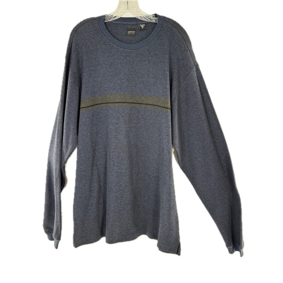 Arrow Striped Rib Knit Long Sleeve Blue/Black Sweater Men's Size X-Large, NWT - Picture 1 of 12
